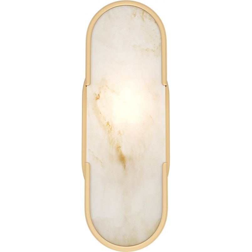 Kinkiet owalny vintage Marmo 9,9cm H30,5cm alabaster / mosiądz Maytoni