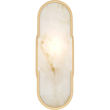 Kinkiet owalny vintage Marmo 9,9cm H30,5cm alabaster / mosiądz Maytoni