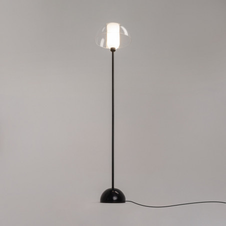 Lampa podłogowa szklana designerska Memory przeźroczysty / czarny Maytoni