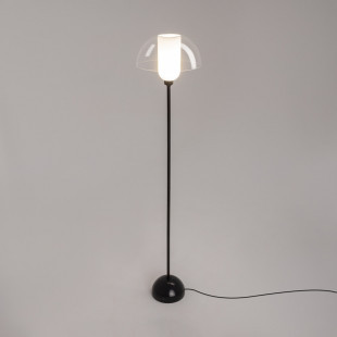 Lampa podłogowa szklana designerska Memory przeźroczysty / czarny Maytoni