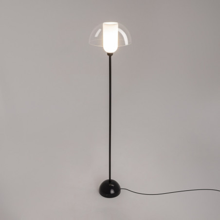 Lampa podłogowa szklana designerska Memory przeźroczysty / czarny Maytoni