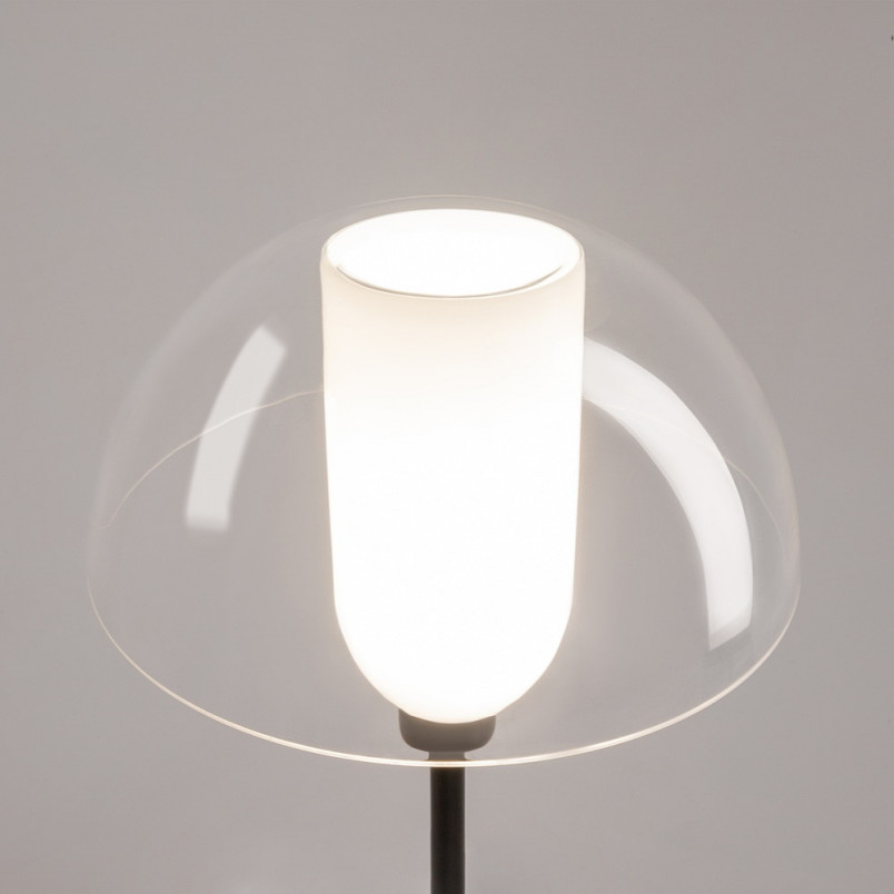 Lampa podłogowa szklana designerska Memory przeźroczysty / czarny Maytoni