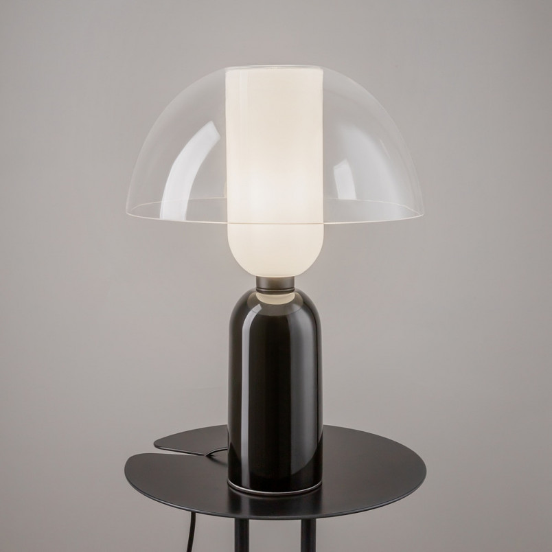 Lampa stołowa szklana designerska Memory przeźroczysty / czarny Maytoni
