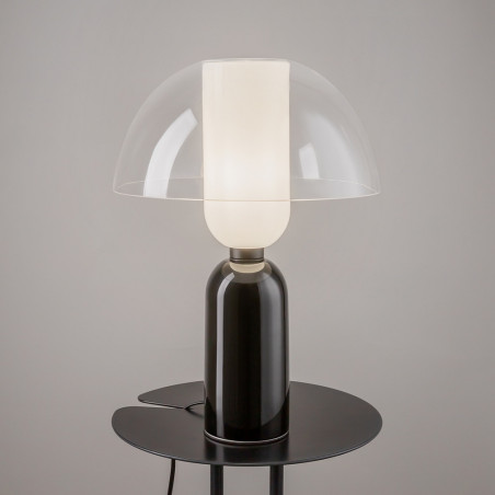 Lampa stołowa szklana designerska Memory przeźroczysty / czarny Maytoni