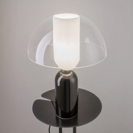Lampa stołowa szklana designerska Memory przeźroczysty / czarny Maytoni
