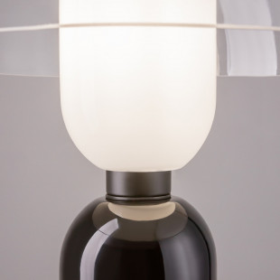 Lampa stołowa szklana designerska Memory przeźroczysty / czarny Maytoni