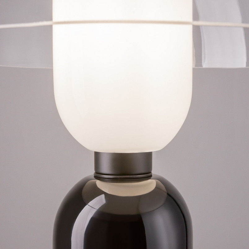 Lampa stołowa szklana designerska Memory przeźroczysty / czarny Maytoni