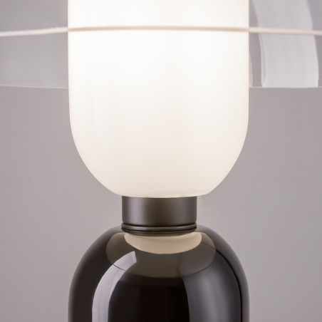 Lampa stołowa szklana designerska Memory przeźroczysty / czarny Maytoni