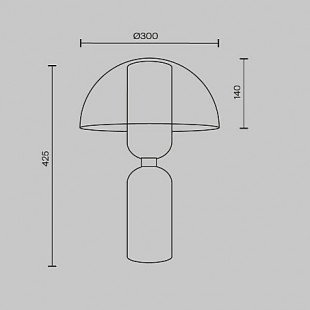 Lampa stołowa szklana designerska Memory przeźroczysty / czarny Maytoni