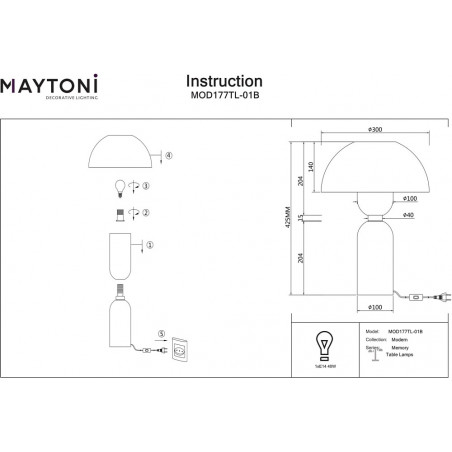 Lampa stołowa szklana designerska Memory przeźroczysty / czarny Maytoni