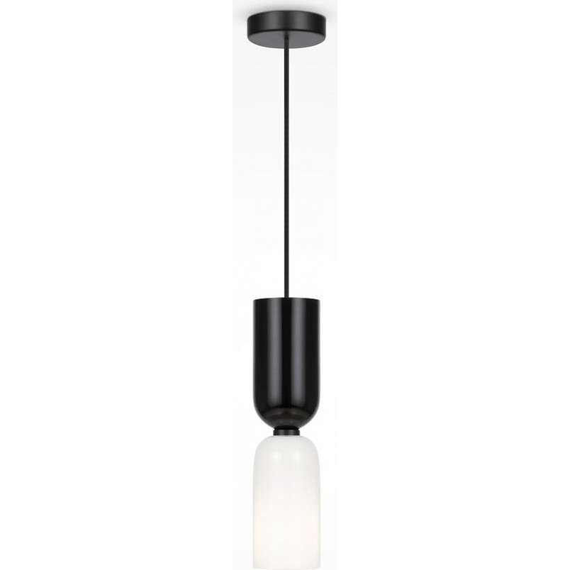 Lampa wisząca szklana designerska Memory 8cm biały / czarny Maytoni