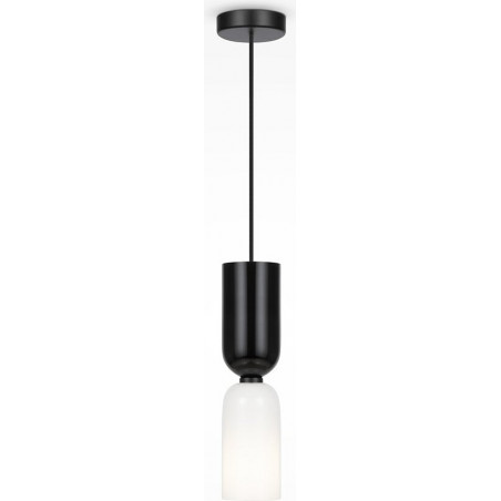 Lampa wisząca szklana designerska Memory 8cm biały / czarny Maytoni