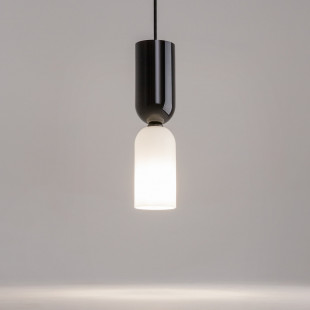 Lampa wisząca szklana designerska Memory 8cm biały / czarny Maytoni
