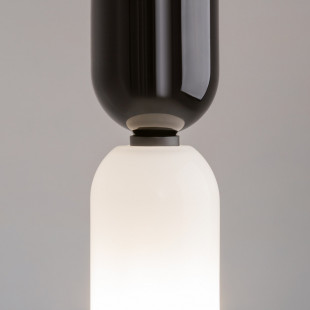 Lampa wisząca szklana designerska Memory 8cm biały / czarny Maytoni