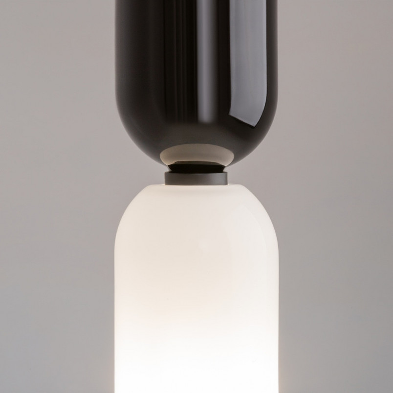 Lampa wisząca szklana designerska Memory 8cm biały / czarny Maytoni