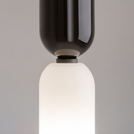 Lampa wisząca szklana designerska Memory 8cm biały / czarny Maytoni