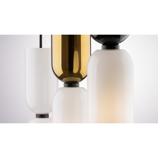 Lampa wisząca szklana designerska Memory 8cm biały / czarny Maytoni