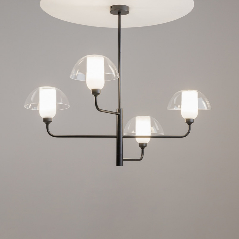 Lampa sufitowa szklana designerska Memory IV 90,6cm przeźroczysty / czarny Maytoni