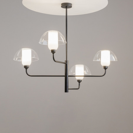 Lampa sufitowa szklana designerska Memory IV 90,6cm przeźroczysty / czarny Maytoni