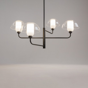 Lampa sufitowa szklana designerska Memory IV 90,6cm przeźroczysty / czarny Maytoni