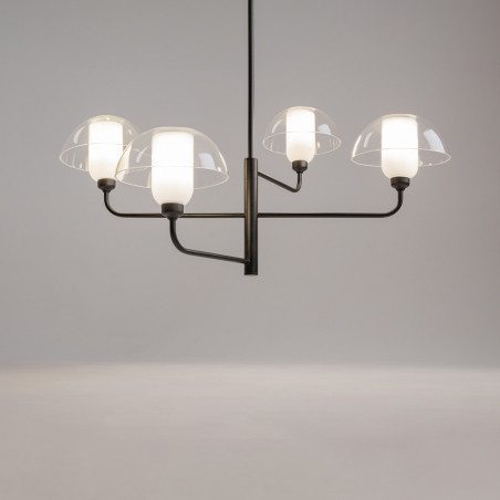 Lampa sufitowa szklana designerska Memory IV 90,6cm przeźroczysty / czarny Maytoni