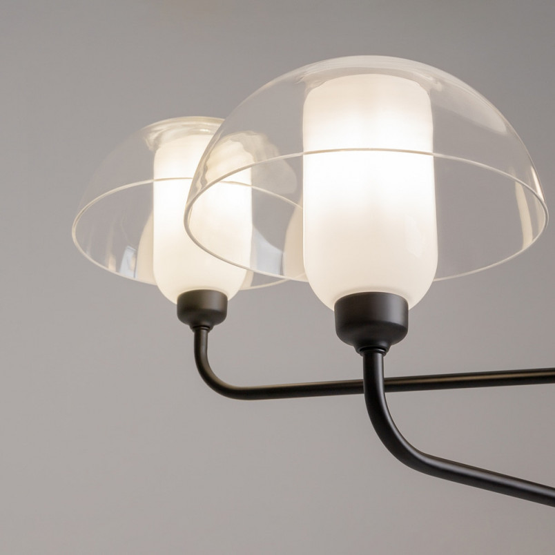 Lampa sufitowa szklana designerska Memory IV 90,6cm przeźroczysty / czarny Maytoni
