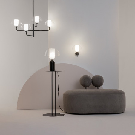 Lampa sufitowa szklana designerska Memory IV 90,6cm przeźroczysty / czarny Maytoni