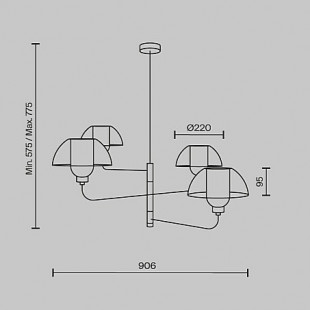 Lampa sufitowa szklana designerska Memory IV 90,6cm przeźroczysty / czarny Maytoni