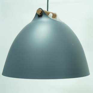 [OUTLET] Lampa wisząca skandynawska z drewnem Arhus 40cm szara HaloDesign