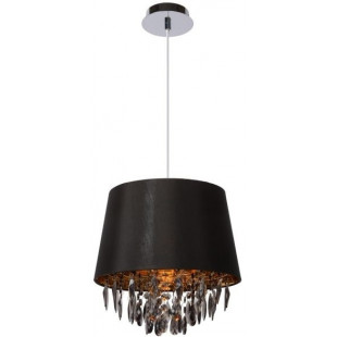 [OUTLET] Lampa wisząca glamour z abażurem Dolti 30 Czarna Lucide