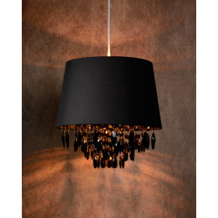 [OUTLET] Lampa wisząca glamour z abażurem Dolti 30 Czarna Lucide