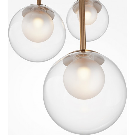Lampa wisząca 3 szklane kule Basic Form 40cm przeźroczysto-złota Maytoni