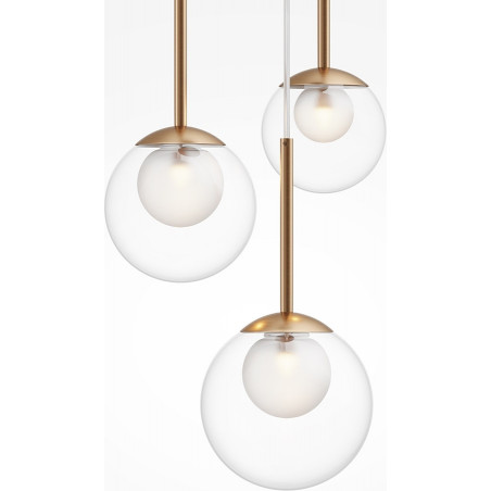 Lampa wisząca 3 szklane kule Basic Form 40cm przeźroczysto-złota Maytoni