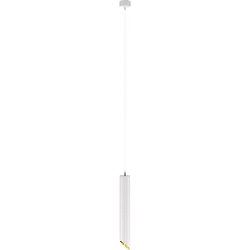 Lampa wisząca tuba Lipari 6cm H40cm biało-złota Maytoni