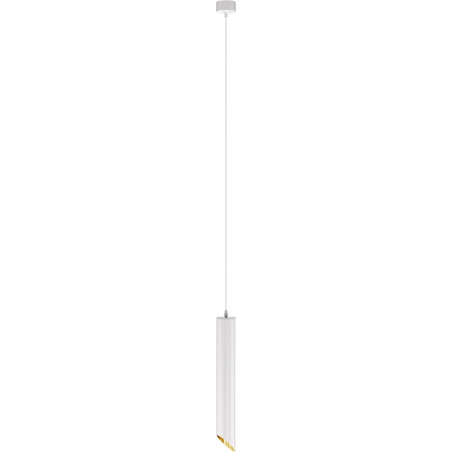 Lampa wisząca tuba Lipari 6cm H40cm biało-złota Maytoni
