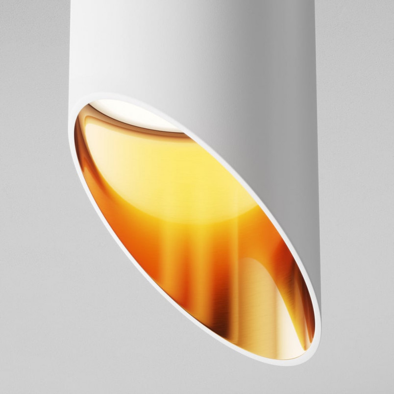 Lampa wisząca tuba Lipari 6cm H40cm biało-złota Maytoni