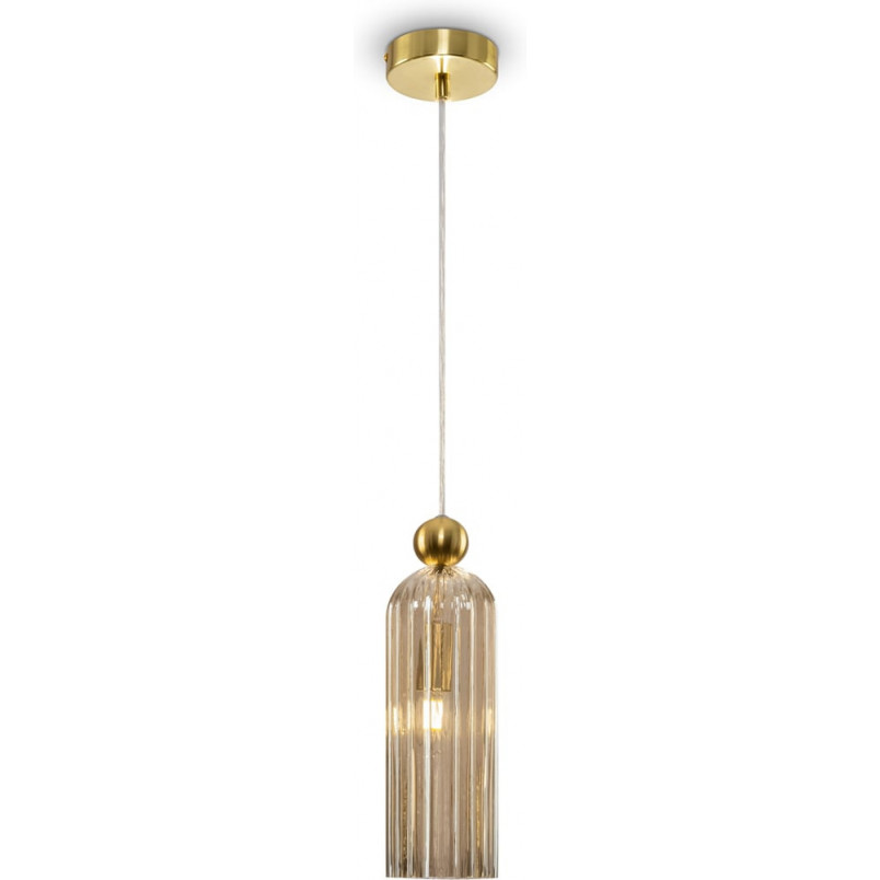 Lampa wisząca szklana vintage Antic 10cm koniakowy / złoty Maytoni