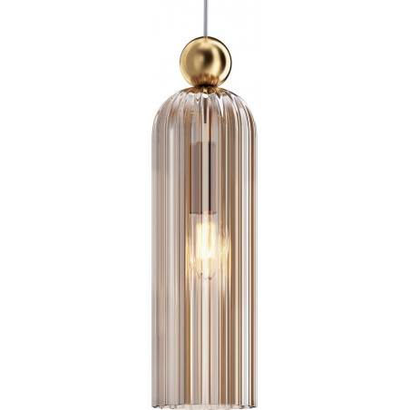 Lampa wisząca szklana vintage Antic 10cm koniakowy / złoty Maytoni