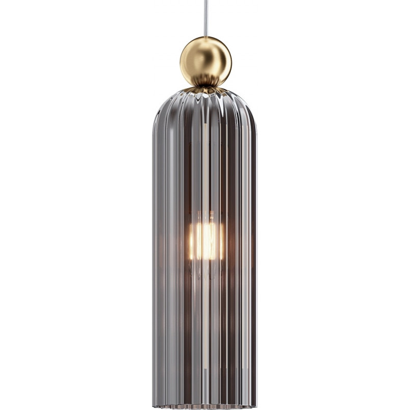 Lampa wisząca szklana vintage Antic 10cm szary / złoty Maytoni