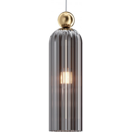 Lampa wisząca szklana vintage Antic 10cm szary / złoty Maytoni
