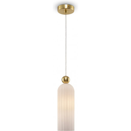 Lampa wisząca szklana vintage Antic 10cm biały / złoty Maytoni