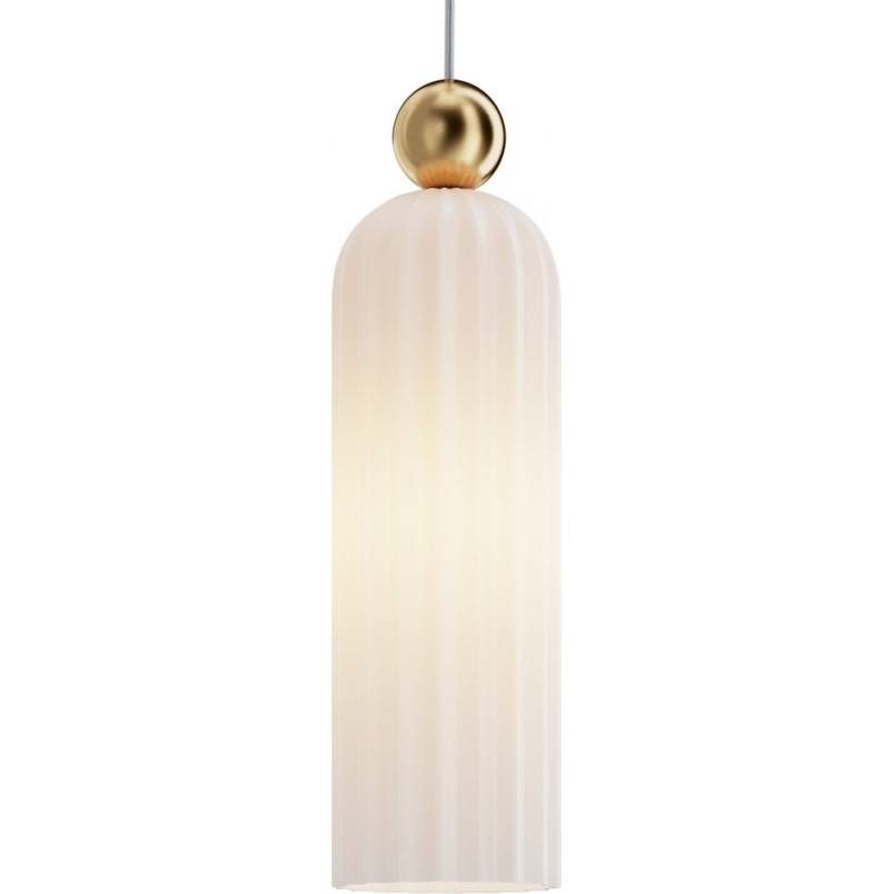 Lampa wisząca szklana vintage Antic 10cm biały / złoty Maytoni
