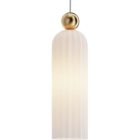 Lampa wisząca szklana vintage Antic 10cm biały / złoty Maytoni
