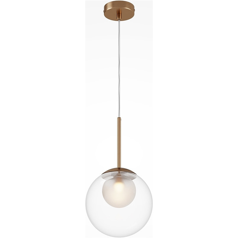Lampa wisząca szklana kula Basic Form 20cm przeźroczysto-złota Maytoni