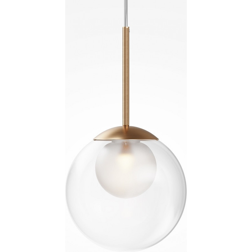 Lampa wisząca szklana kula Basic Form 20cm przeźroczysto-złota Maytoni