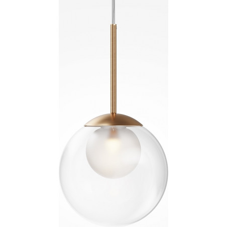 Lampa wisząca szklana kula Basic Form 20cm przeźroczysto-złota Maytoni