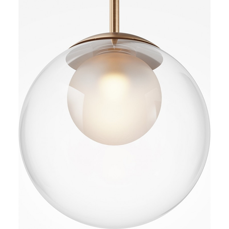 Lampa wisząca szklana kula Basic Form 20cm przeźroczysto-złota Maytoni