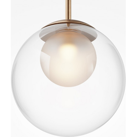Lampa wisząca szklana kula Basic Form 20cm przeźroczysto-złota Maytoni