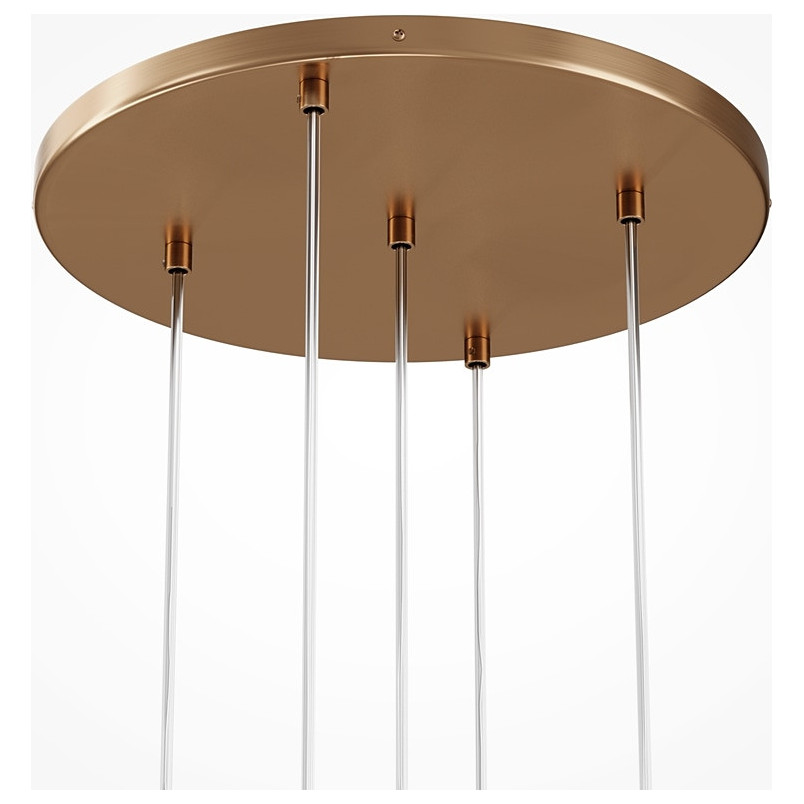 Lampa wisząca 5 szklanych kul Basic Form 45cm przeźroczysto-złota Maytoni