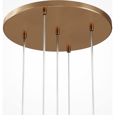 Lampa wisząca 5 szklanych kul Basic Form 45cm przeźroczysto-złota Maytoni